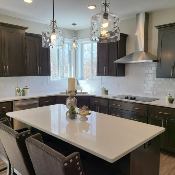 Custom Kitchen Counter top With Granite Island, Light Granite