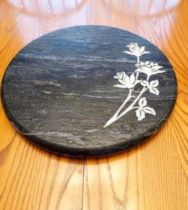 Leathered Finish Lazy Susan