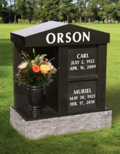 Mini Columbarium Black 3x5 Lettered And Flowered